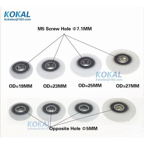 High quality bearing steel wear-resistant wheels Shower room single pulley wheels 19mm 23mm 25mm 27mm rollers