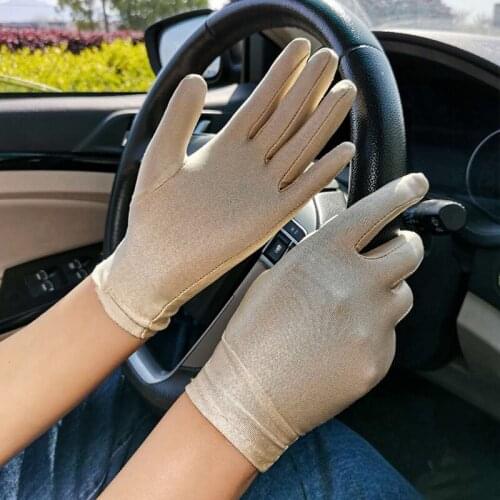 Women Short Gloves Summer Spandex Elastic Sunscreen 2020 New UV-Proof Sun Protection Driving Gloves Male Female Thin Mittens