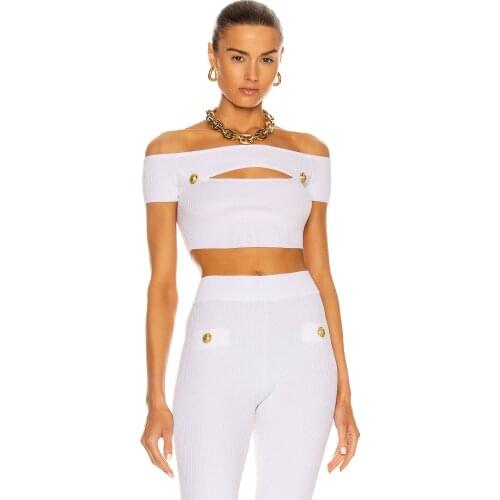 New Summer White Two-Piece Set WomenS Sexy Corset Top High Waist Pants Club Celebrity Party Shorts Suit