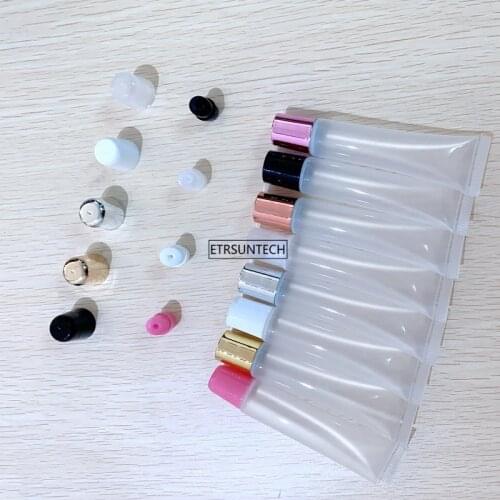 10/30/50pcs 10ml 15ml 20ml Empty Lipstick Tube Lip Balm Makeup Squeeze Sub-bottling Clear Plastic Lip Gloss Container F606