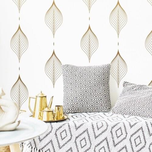 10 inch high Botanical Wall Decals Modern Vinyl Decal Set, Gold Leaf Decals,Removable Wall Art sticker Cute Floral 2339