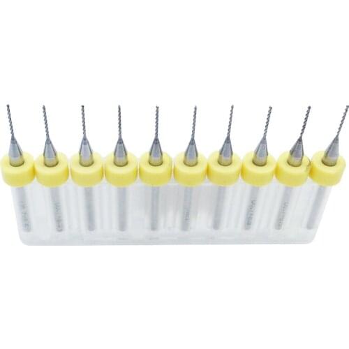 10Pcs 0.7mm Import Carbide PCB Print Circuit Board Mini CNC Drill Bit Set Woodworking Tools