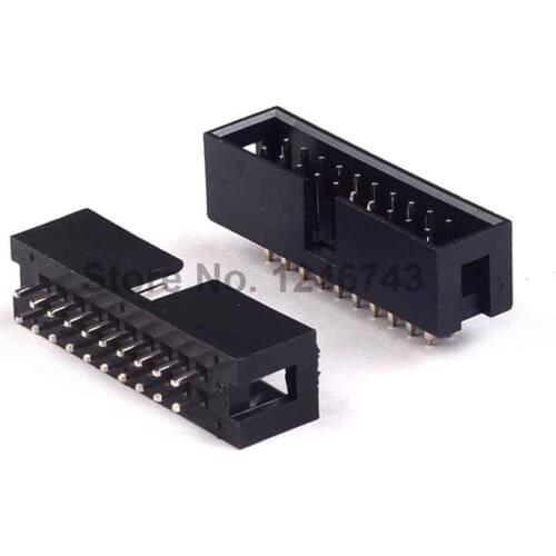 10PCS DC3-20P 20Pins Simple Croissants 2.54mm JTAG Connector JTAG ISP Plug