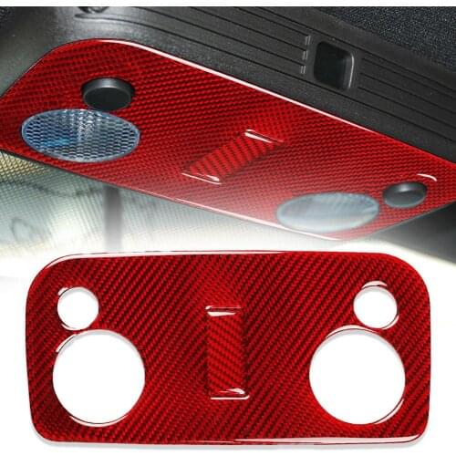 2Pcs Roof Reading Light Carbon Fabric Car Stickers for Ford Mustang 2009-2013 Interior Accessories