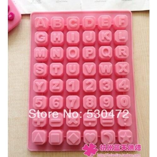 48 hole Silica gel cake mould chocolate mould ice cube tray digital +letter kitchen tools