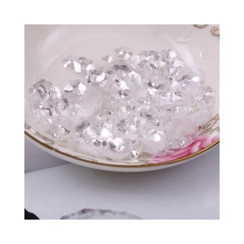 50g/lot PVC Sequins 5mm Flower With 1 Center Hole Plum Blossom Cup Loose Sequins Crystal White Confetti Spangles