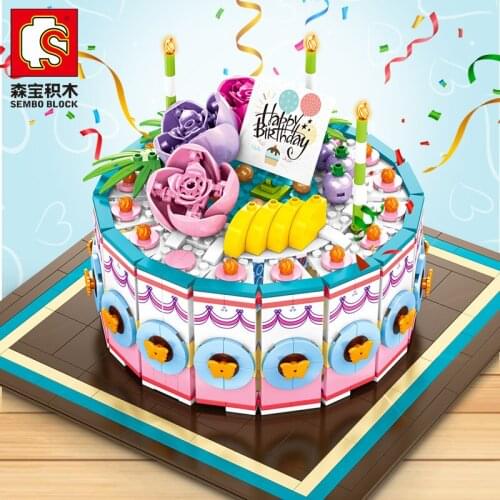 Sembo blocks creator wedding birthday cakes model building toys moc kits girls friends princess Christmas gift