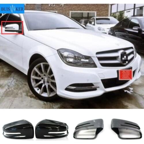 For Benz C Class W204 E W212 CLS C218 GLA X156 Rearview Mirror Cover Carbon Fiber 1 Pair