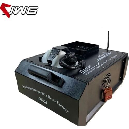 1500W Fog Machine 12X3W RGB 3IN1 Smoke Machine Wireless DMX512 Control Vertical Fogger Stop Immediately Function