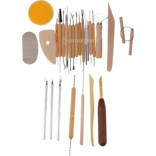 7Pcs/19Pcs Clay Sculpting Tools Pottery Carving Tool Set Pottery & Ceramics Modeling Clay Tools Arts & Crafts DIY Supplies