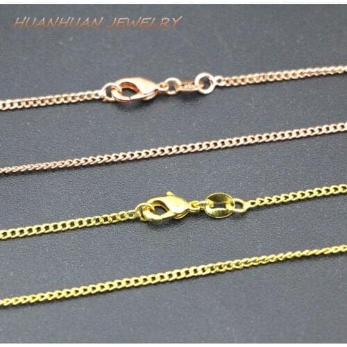 Exquisite Link Chain For Women 1x1.5mm Necklace Round Stainless Steel Copper Gifts Fit Diy Pendant Choker Jewelry 18inch B3373