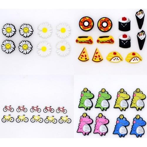 Summer Hole Clogs Sandal Ornaments Sun Flowers Bicycle Crocodile WIth Chicken Above Japan Food Birthday Gift