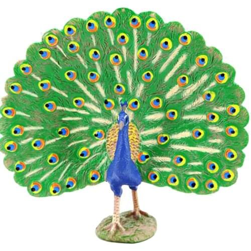 Simulation Animal Model Mini Peacock Model Toys For Children Science Educational Toys For Kids Home Decoration Gifts