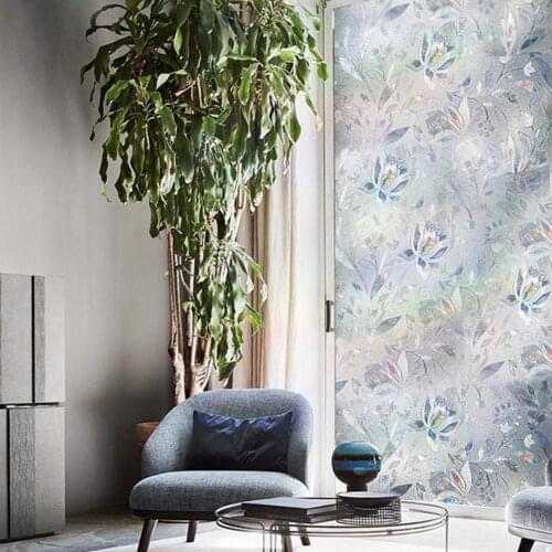 Window Privacy Cover Film No-Glue Static Glass Sticker Self Adhesive Decor Window Sticker Frosted Window Film For Bathroom