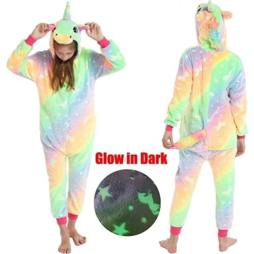 Kigurumi Onesies Kids Unicorn Pajamas For Baby Animal Cartoon Blanket Sleeper Winter Boys Girls Panda Licorne Jumspuit Sleepwear