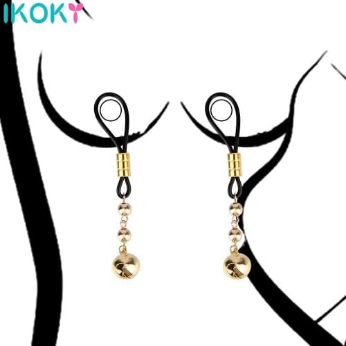 Torture Play Clamps Breast Bondage Sex Slave Restraints Metal Nipple Clips Adult Games Gold Sliver Bells Nipple Stimulator