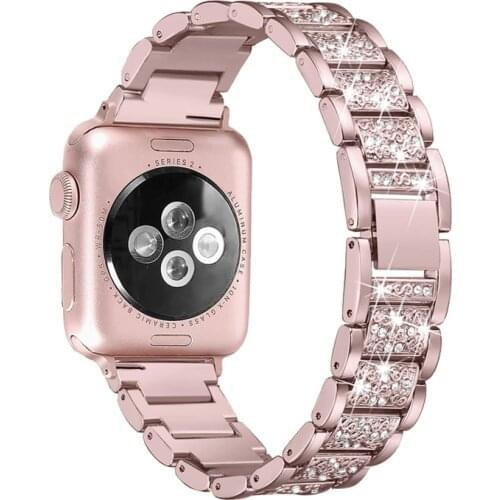 Diamond strap for Apple Watch band 40mm 38mm 42mm 44mm stainless steel iwatch bracelet for Apple Watch 5 4 3 2 40 mm 44mm