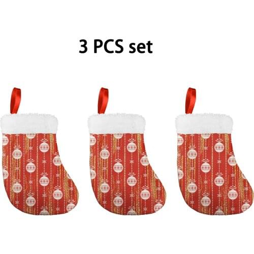 Christmas Stocking for Kids Children Gifts Cartoon 3D Printed New Year Candy/Present Sock Xmas Gift Bag Home/Party/Tree Decor