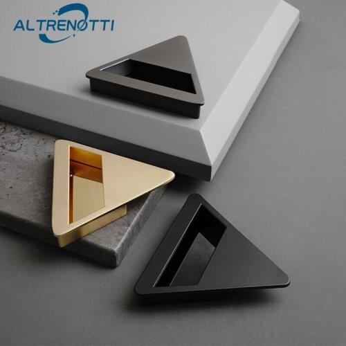 Furniture Handle Zinc Triangle Creative Tatami Embedded Modern Cabinet Drawer Kitchen Door Pull Cupboard Wardrobe Knob Hardware