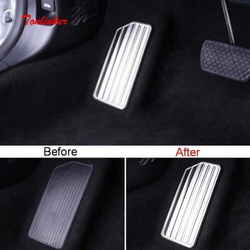 Tonlinker Interior Foot Rest pedal Cover sticker for HONDA ACCORD 2018-19 Car Styling 1 PCS Stainless steel Cover sticker