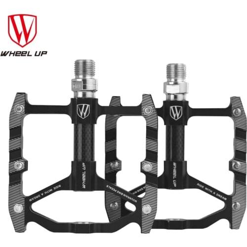 WHEEL UP MTB Pedal Mountain Bicycle Road Bike Pedal Slip-resistant Ultra-light Aluminum Alloy+Carbon Fiber Tube 3 Bearing Pedals