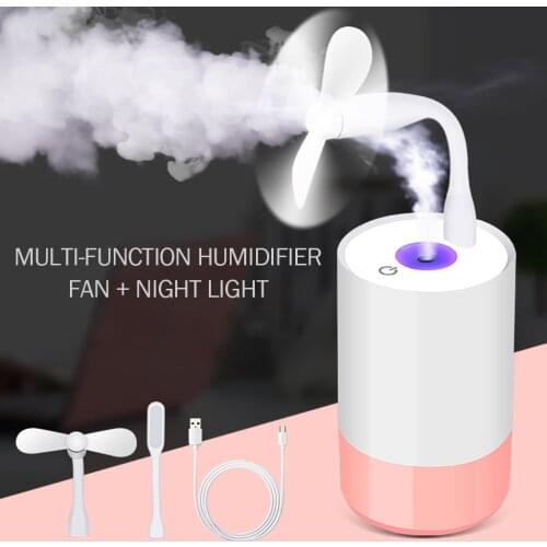 Air Humidifier With Led Night Lamp Mini Fan Aroma Essential Oil Diffuser Usb Fogger Mist Maker Air Diffuser Purifier Atomizer#dg