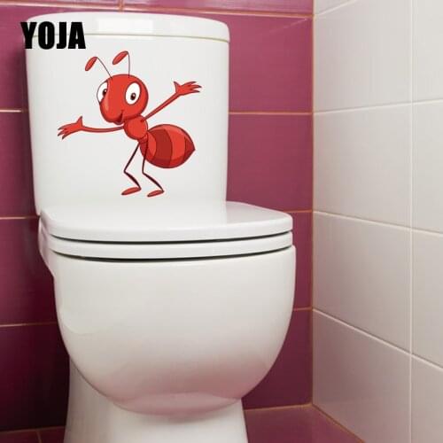 YOJA 22.4X22.8CM Modern Art Living Room Home Decor Wall Sticker Toilet Decal Interesting Cartoon Ants T5-1414