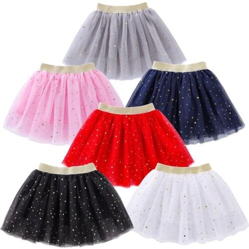 Fashion Girls Princess Stars Glitter Dance Ballet Tutu Brand Sequin Party Girl Faldas Skirt Elastic Kids Mesh Miniskirts