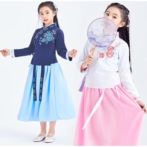 Woman Girl Stage Dance Dress Chinese Traditional Costumes New Year Adult Tang Suit Performance Hanfu Female Cheongsam