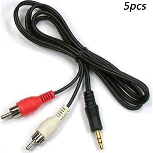 1/2/5pcs 3.5mm Jack Aux to 2 RCA Audio Video AUX Cable Stereo Splitter AV Adapter Cord Wire For PC DVD TV VCR PS4 Speakers