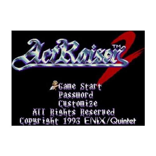 ActRaiser 2 16 bit Big Gray Game Card For NTSC Game Player Drop Shipping