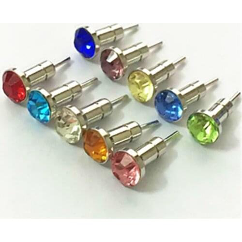 2pcs Diamonds Dustproof Plug For iPhone Smart Phone Anti Dust plug 3.5mm Earphone Jack & Sim Card Needle Mobile Phone Tool Tray