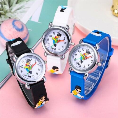 2020 Dropshipping Cartoon Kids Watch 3D Silicone Strap Football-boy Pattern Kids Watches for Boys Birthday Christmas Gift Clock