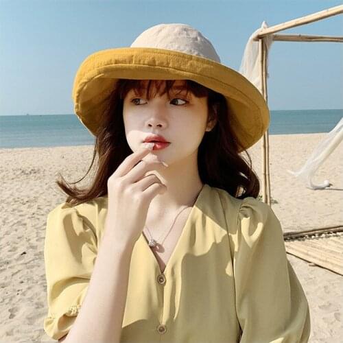 4@# Fashion Comfortable Korean Pure Color Fisherman Hat Skateboarding Leisure Sun Hat Lovers Outdoor Leisure Sun Hat (S/L Size)