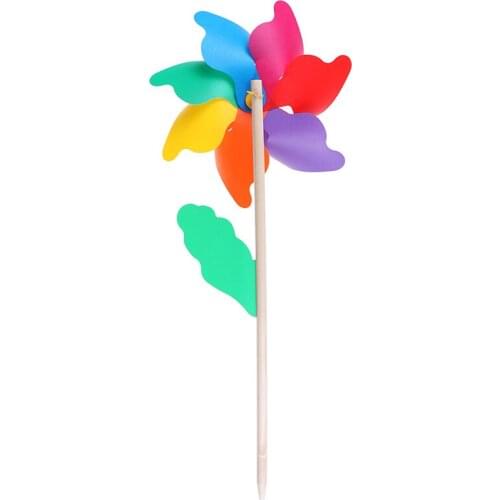 45cm Wood Garden Yard Party Windmill Wind Spinner Ornament Decoration Kids Toys