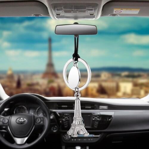 Eiffel Tower Car Pendant Rearview Mirror Decoration Hanging Ornaments Automobiles Interior Car Accessories for girls Charm Gifts