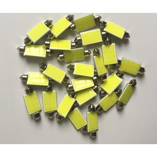 100X 24V 12V White 12 Chip Festoon Cob 31mm 36mm 39mm 42mm Car Led Interior Bulbs Interior Reading Lights License Plate Lamp