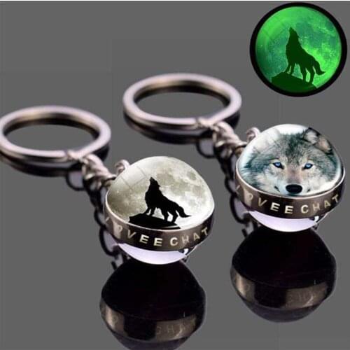 Key chain wolf man key ring