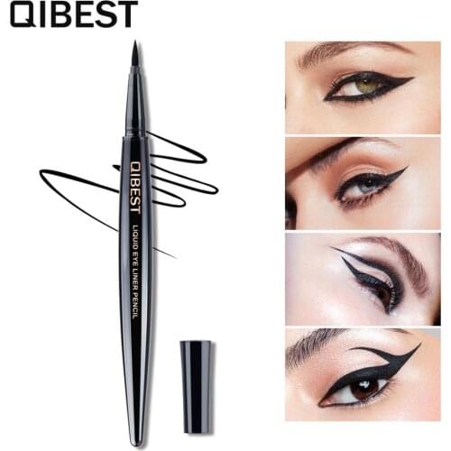 QIBEST black liquid eyeliner waterproof quick-drying eyeliner long lasting professional eye makeup makeup tool