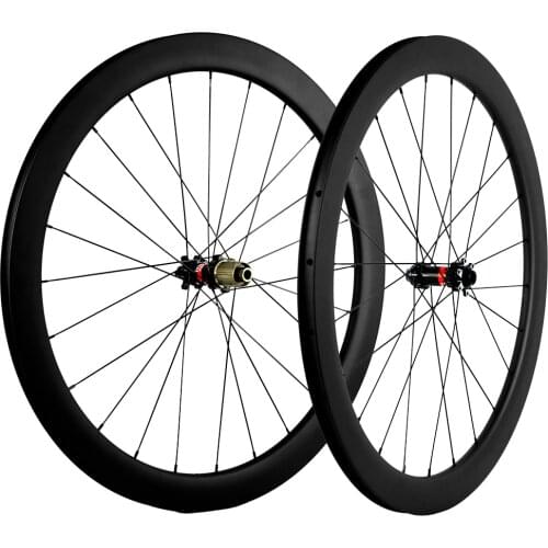 Disc Brake Wheels 50mm Disk Road Bike 700C Carbon Wheels 100*12mm 142*12mm Clincher Tubular Thru Axle Center Lock|6 bolts