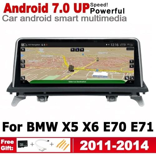 Screen Stereo Android 7.0 up Car GPS Map For BMW X5 X6 E70 E71 2011 2012 2013 2014 CIC Original Style Multimedia Player Auto