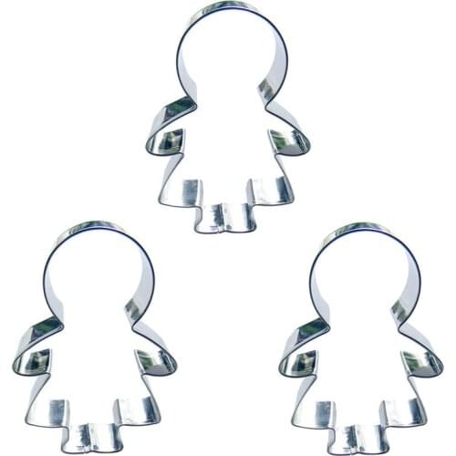 Girl shape 3 piece biscuit cutting molds, baking tools, cake decorating soft candy tools