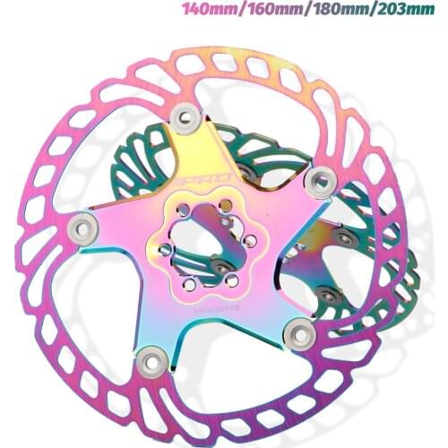 1pc MTB Bicycle Brake Rotor Floating Colorful Mountain Bike Brake Disc 140mm 160mm 180mm 203mm Bicycle Hydraulic Disc Brake Pad