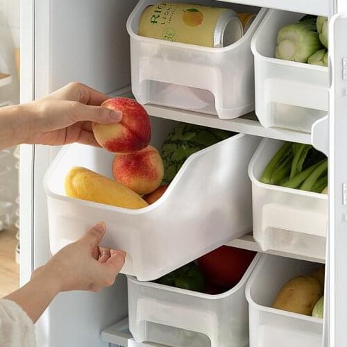Refrigerator or Freezer Food Storage Bin Container with Handle Kitchen Food Storage Organizer Boxes Fridge Storage Container
