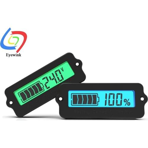 12V LY6W Lead Acid Battery Capacity Indicator Blue LCD Digit Display Meter Lithium Battery Power Level Detector Tester