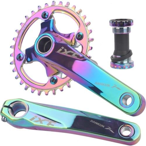 IXF bcd 104 bike crankset Aluminum Alloy Mountain Bike Crank Arm Set 170mm MTB BMX Road Bicyle crankset Colorful JIANKUN