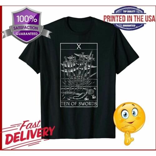 Tarot Card 10 X Ten Of Swords TShirt Occult Vintage Gift
