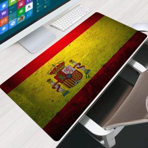Flag of Spain Logo Large Mouse Pad Persian Carpet Laptop Pc Gamer Keyboard Mousepad Edge White Tassel Rubber Table Mat for Pet