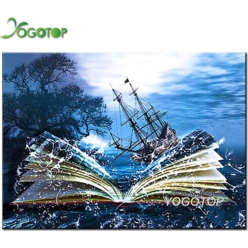 Full drill square round Diamond Embroidery Fantasy sea book sailboat Diy Diamond Painting accessories Cross Stitch Mosaic YY1594