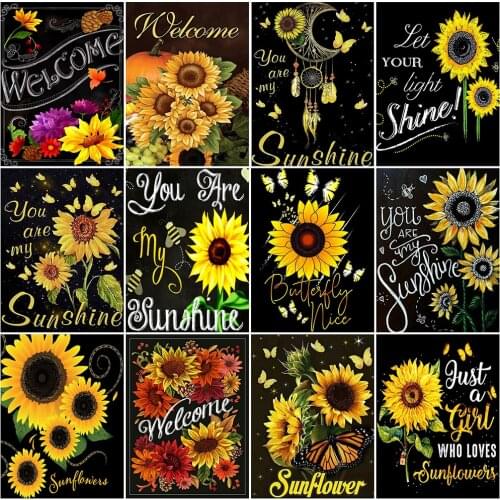 MomoArt Diamond Mosaic Flowers Full Drill Square Diamond Painting Sunflower Cross Stitch Embroidery Picture Rhinestones Wall Art